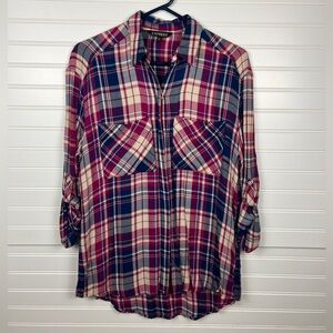 Express Plaid Button-Up Shirt XS
